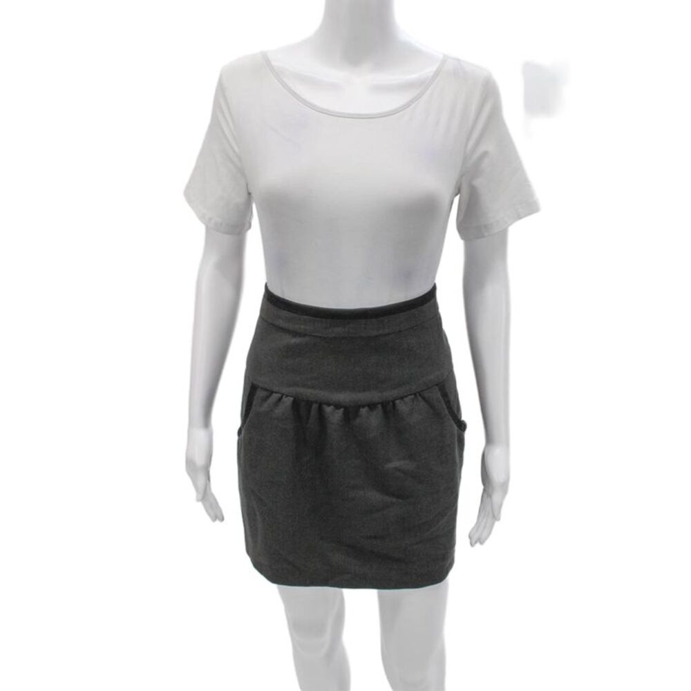 Kookai Womens Gray Mini Straight Pencil Skirt Zip Size 36